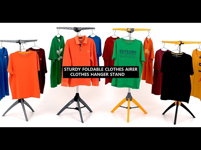 Video teaser per Tatkraft Palm - Foldable Clothes Airer for Vertical Crease-Reducing Air drying. Max Capacity 30KG
