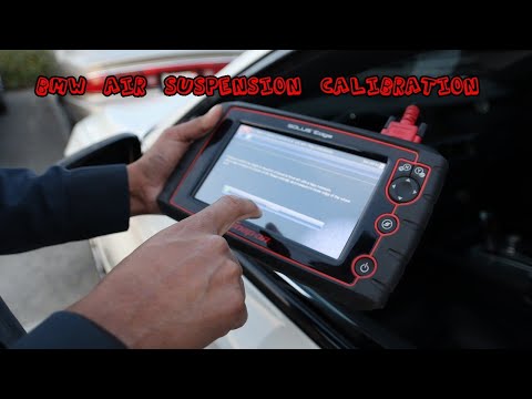 BMW air suspension height calibration process adjustment how raise lower axle air bag programming