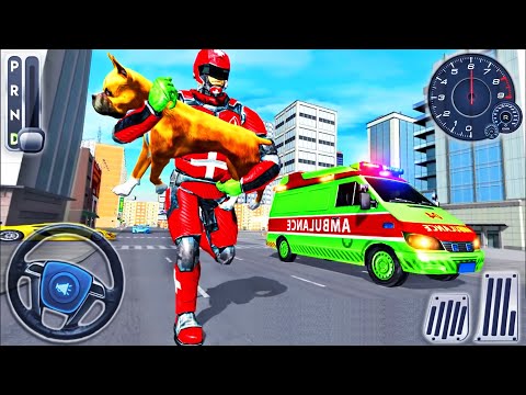 Animal Rescue Robot Hero Mission - Emergency Ambulance Van Drive - Android GamePlay