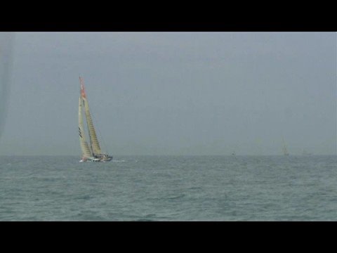 Volvo Ocean Race 2008/2009 start - Yachts passing through Gibraltar Straits
