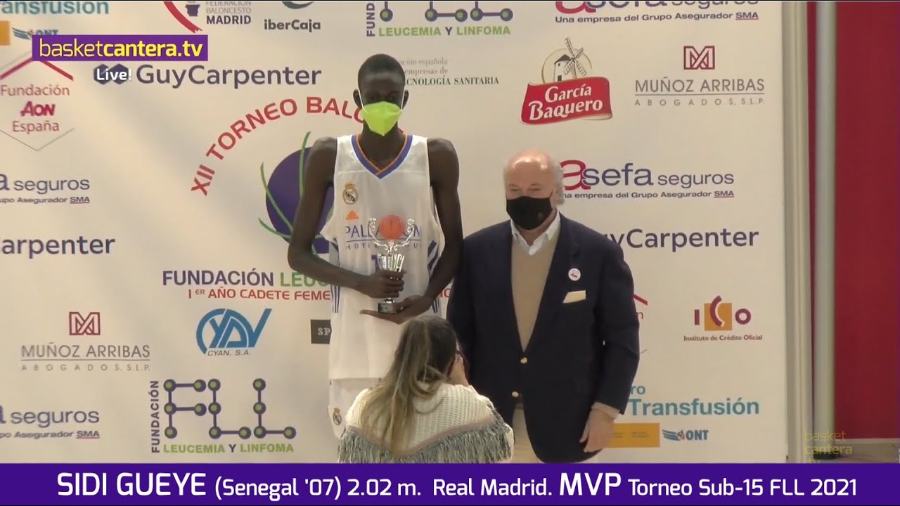 SIDI GUEYE (Senegal '07) 2.02 m.  Real Madrid. MVP Torneo Sub-15 FLL 2021 #BasketCantera.TV