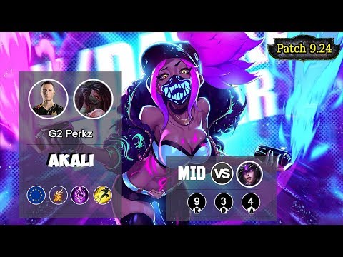 G2 Perkz Akali MID vs Syndra | LOL | S9 EUW Grandmaster - Full Gameplay