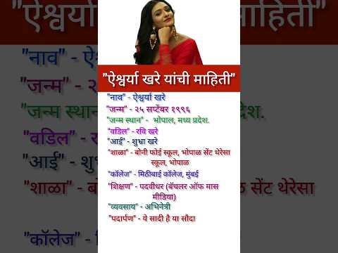 ऐश्वर्या खरे || Aishwarya Khare Biography in Marathi 