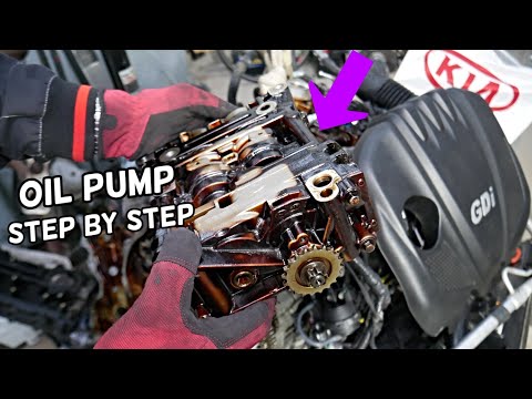 OIL PUMP REPLACEMENT REMOVAL LOCATION KIA SORENTO, KIA SPORTAGE