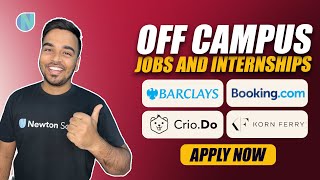 Off Campus Opportunities | Barclays,Bookingcom,Crio.Do , Kornferryintl | Newton School | Apply Now