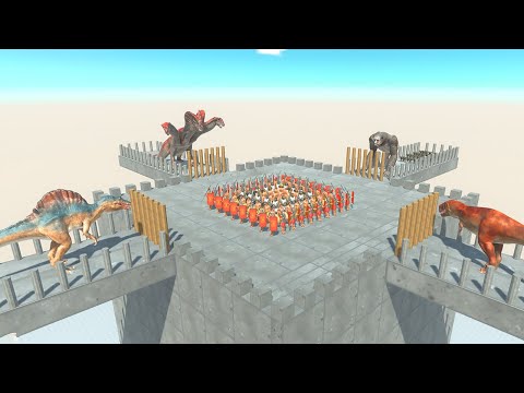 ANCIENT HUMANS on Sky Tower vs All Animals - Animal Revolt Battle Simulator