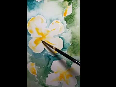 Easy way to draw flower , step by step #watercolor #rhythm #sumita