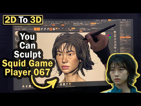 How To Sculpt Squid Game Character In Zbrush - You Can Sculpt Player 067