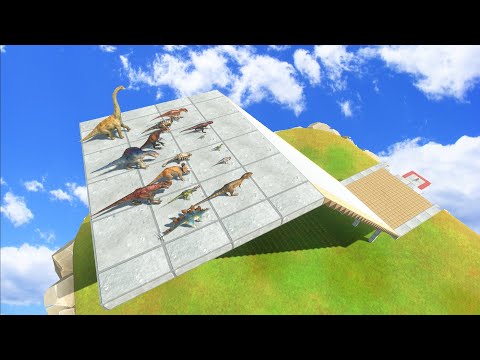 All Dinosaurs Falling Intro QuickSand Funny - Animal Revolt Battle Simulator
