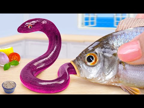 Best Of Fish Recipe 😍 Cooking Miniature Blooming Fish Fried Japanese Eel 🐟 AG Mini Food