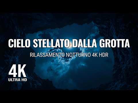 🌌 Cielo Stellato dalla Grotta 4K HDR ✨ Rilassamento & Musica Strumentale Notturna