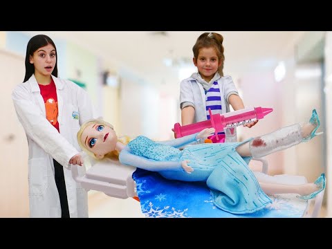 Видео куклы – Эльза Холодное Сердце заболела! - Игры в больничку. Одевалки для девочек