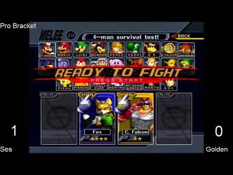 Mass Madness 20 SSBM - Ses (Fox) vs. Golden (C. Falcon) - Melee WR1