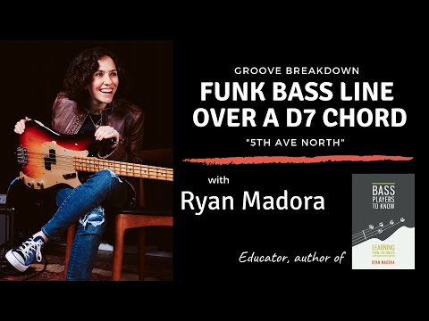 Funky Bass Groove Breakdown Over A D7 Chord, "5th Ave North"