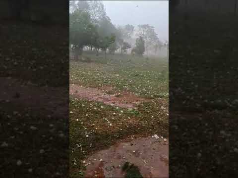 Intensa granizada afectó la zona de Río Verde, departamento de San Pedro, ocasionando destrozos