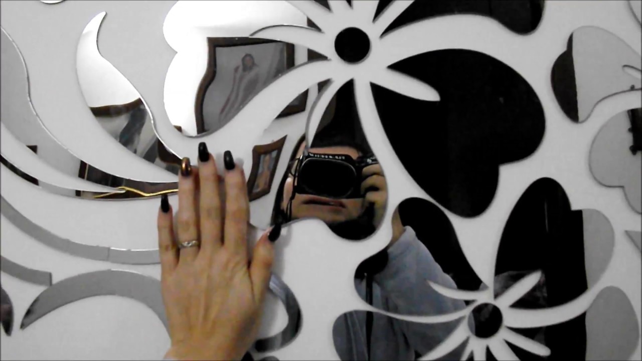 Adesivo murale a specchio - parato fiorito - Alicemall