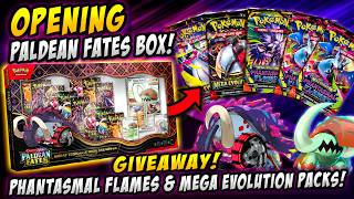LIVE Paldean Fates Box Break + MEGA & PHANTASMAL GIVEAWAY! #pokenet #pokemon #giveaway