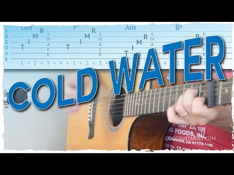 "Cold Water" Fingerpicking Guitar Tutorial - 4 Chords, Fingerstyle + Strumming | Justin Bieber