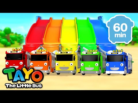 Learn Colors with Slide and More!🌈 | +Compilation | Color Song for Kids | Tayo the Little Bus