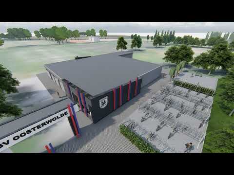 Impressie nieuwbouw kleedkamers