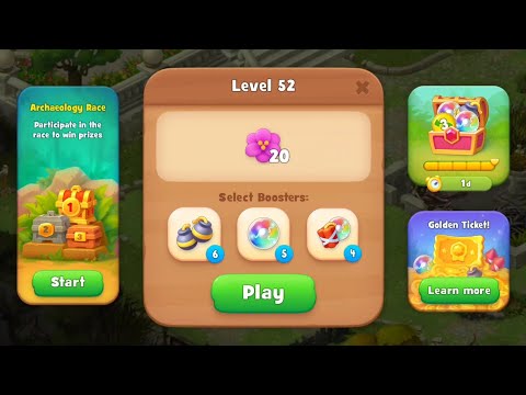Gardenscapes Level 52 no boosters | F2P (ANDROID, IOS) 4K