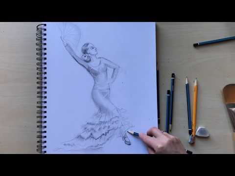 How to draw a flamenco dancer. Drawing together with Natalka Barvinok.