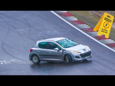 Nürburgring VERY WET & Slippery Moments, Highlights Touristenfahrten Nordschleife 26 03 2023