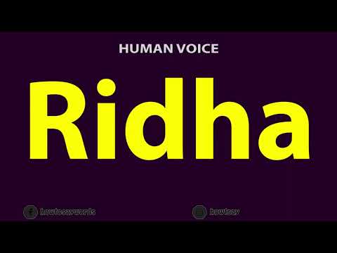 How To Pronounce Ridha