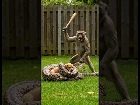 Monkey vs Snake: Unbelievable Puppy Rescue