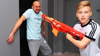 Гро VS папа... Nerf RESTART. Dad against...