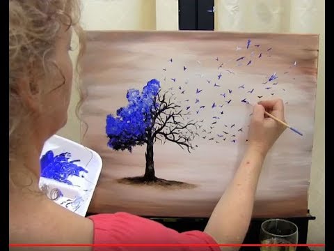 How to paint a Bird Tree with Acrylics