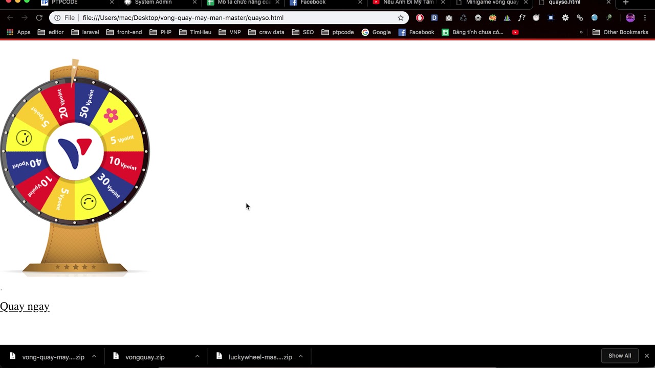 Demo vòng quay may mắn