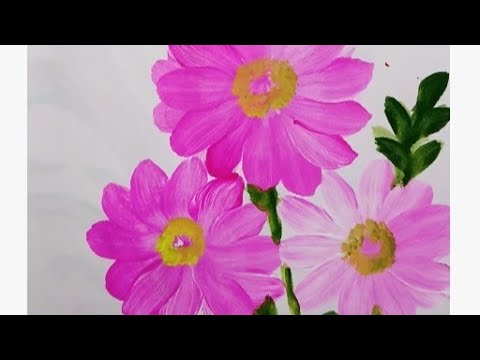 #How to draw a beautiful flower painting Pink #colors Drawing panting flowers draw a pink 🩷🌸👌