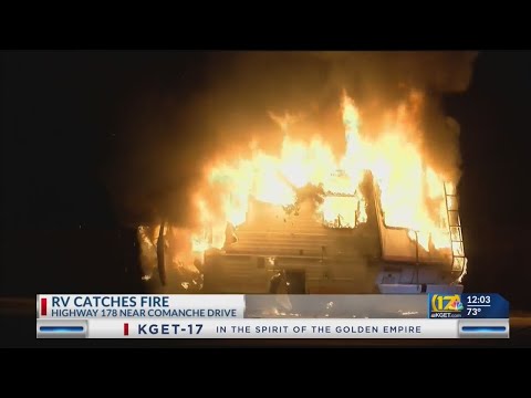 Woman escapes burning RV along Highway 178