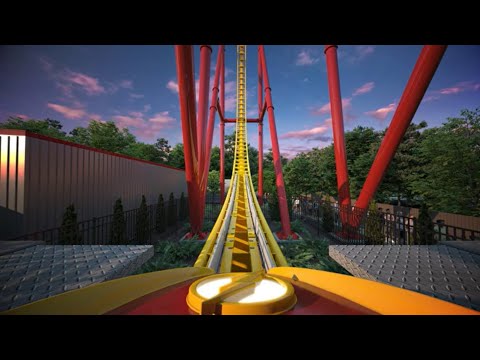 The Flash: Vertical Velocity  - POV front seat animation | New coaster at Six Flags Great Adventure