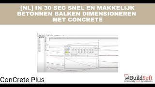 [NL] In 30 sec snel en makkelijk betonnen balken dimensioneren met ConCrete