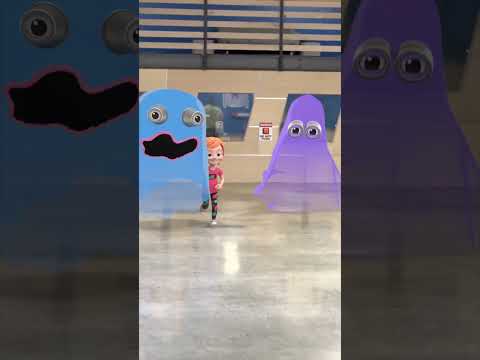 RAiNBOW GHOSTS Run after Cartoon Adley!! Olympic Track Star Adley at Mark Rober's CrunchLabs