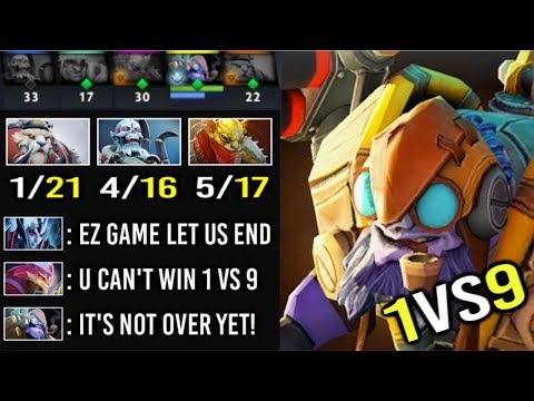 1vs9 Team Feed And They Think It's Over! 10 FINGERS Tinker GOD Keep Calm and Comeback EPIC Dota 2