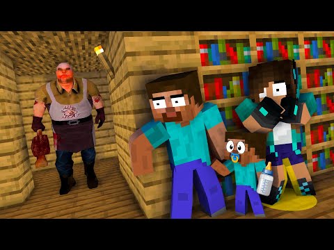Monster School : HEROBRINE FAMILY VS MR. MEAT HORROR GAME CHALLENGE - Minecraft Animation