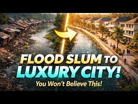 Slum to Luxury Transformation | Flooded Riverbank Turns Into Modern Riverside City (Before & After)