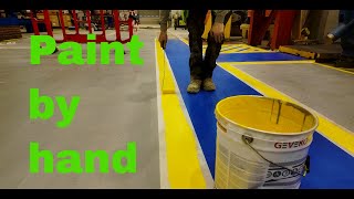 Paint a factory floor by hand! Line striping business