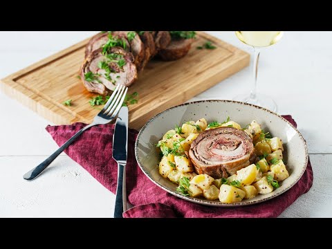 Rollbraten auf cremigen Weisswein-Parmesan-Kartoffeln | XXXLecker