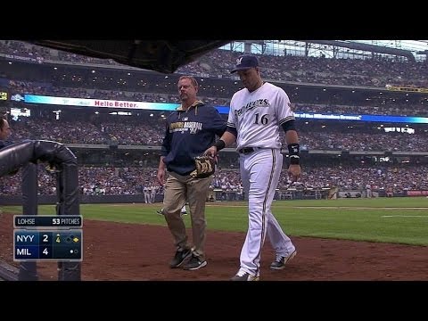 NYY@MIL: Aramis exits in 4th with apparent injury