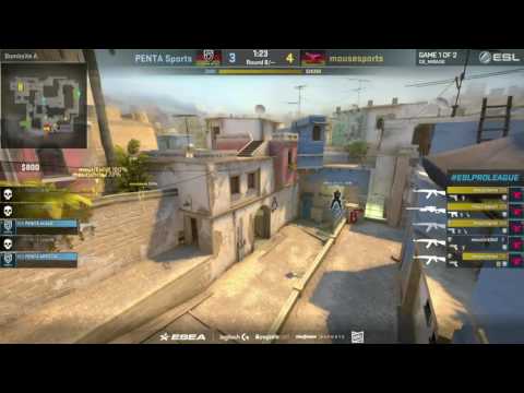CSGO   ESL Pro League   PENTA Sports VS mousesports   Mirage  9 8 16