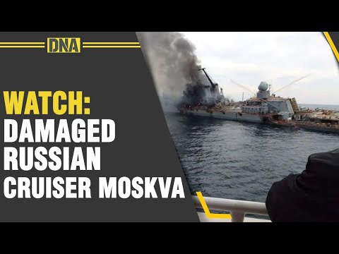 Footage shows damaged Russian cruiser Moskva before it sank