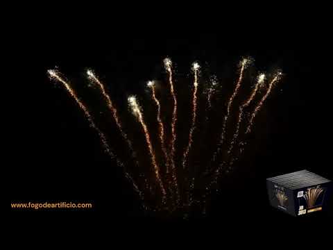 Bateria Fogo de Artifício Profissional Glitter Crackling 70 Disparos 20mm