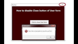 Disable close button in VBA User form