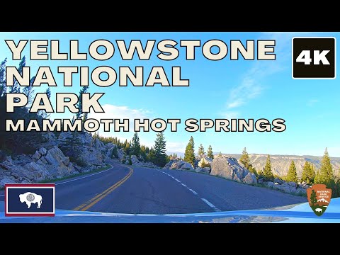 Yellowstone National Park 4K drive (Mammoth Hot Springs) - Wyoming