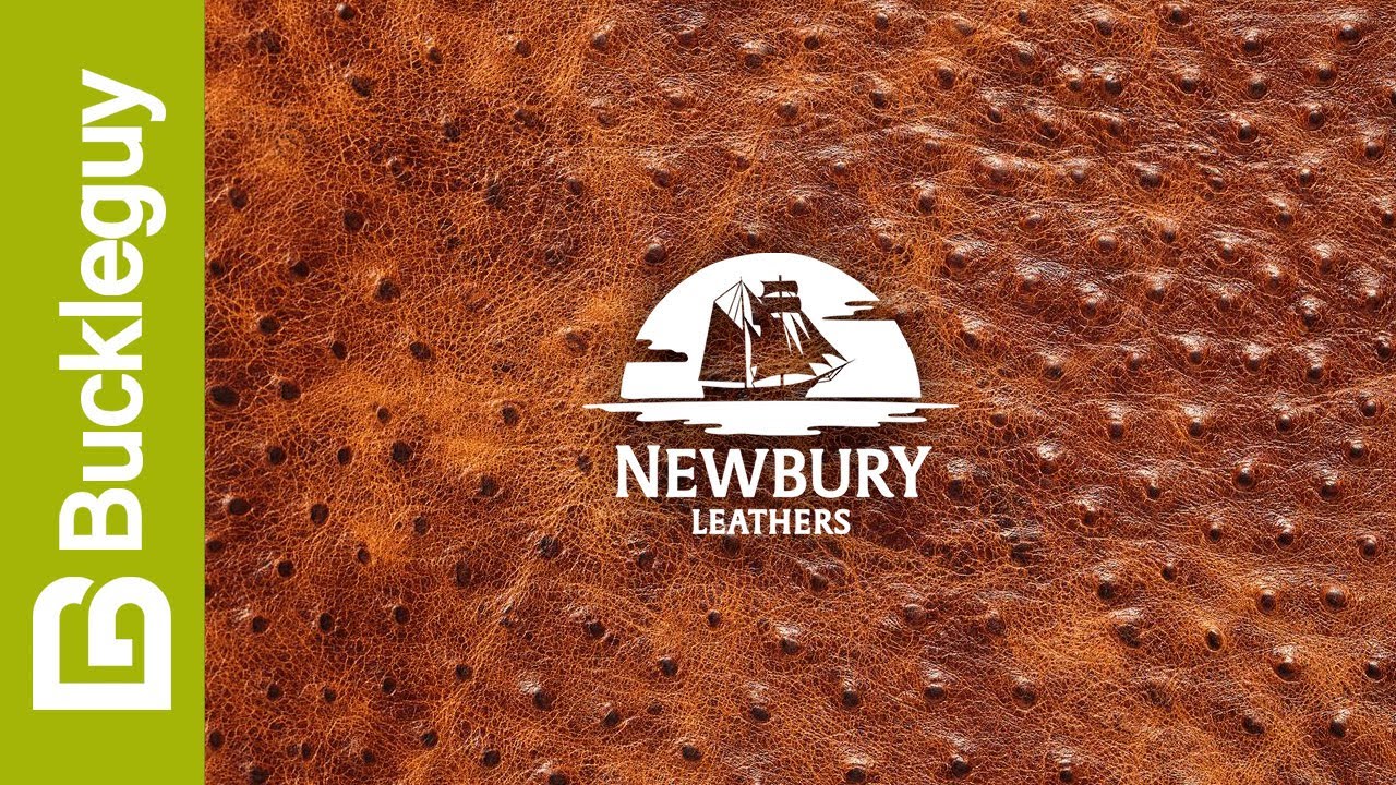 Newbury Leathers, Ostrich Embossed | Cognac | USA Leather Demo