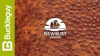 Newbury Leathers, Ostrich Embossed | Cognac | USA Leather Demo